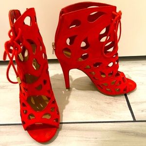 Aldo cut-out red shoes/heels/booties, size 6.5